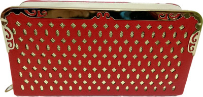 

Rapidcostore Women Evening/Party Red Artificial Leather Wallet(8 Card Slots)