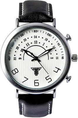 

Traktime Halograph 3D Analogue Silver Round Dial Leather strap Watch - For Men
