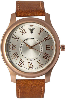 

Traktime Roman Analogue Silver Round Dial Leather Strap Watch - For Men