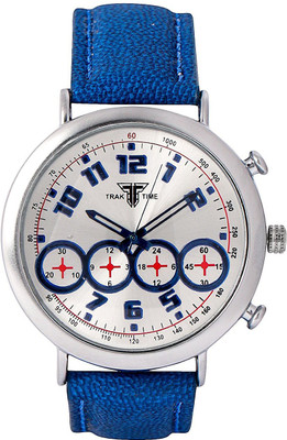 

Traktime Tachymeter Speedmaster Round Dial Leather Strap Watch - For Men