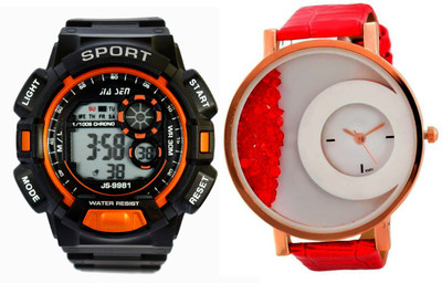 

VITREND (TM) New Gift Combo Sports Watch + Half Moon Style Official Watch(Sent As Available Colors) Watch - For Men & Women