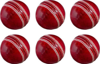 

VIGOURZONE 4 PIECE RED LEATHER CRICKET BALLS - PACK OF 6 BALLS Cricket Leather Ball - Size: 5(Pack of 6, Red)