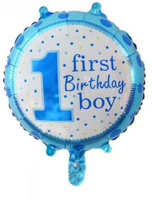 

AMFIN Printed 18 Inch (Pack Of 2) First Birthday Boy Polka Foil Balloon / Birthday Party / Baby Shower Decoration Balloon(Blue, Pack of 2)