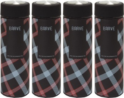 STYLE HOMEZ Double Wall Vacuum Flask Insulated Thermos BPA Free Stainless Steel Travel Water Bottle Sipper 480 ml - Keep Drinks Hot and Cold for 12 Hours (BRAVE) - Set of 4 1920 ml Flask(Pack of 4, Multicolor, Steel)