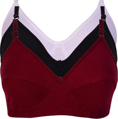 Abella Women Minimizer Non Padded Bra(White, Maroon, Black)