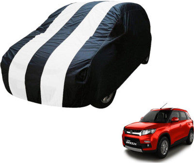 MOCKHE Car Cover For Maruti Suzuki Vitara Brezza (Without Mirror Pockets)(Blue, White)