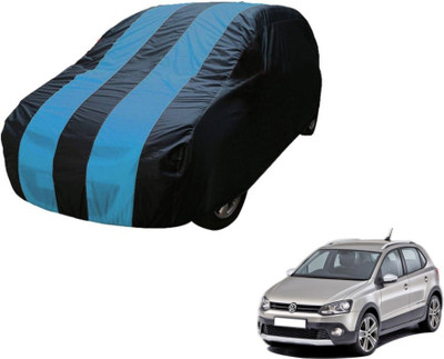 MOCKHE Car Cover For Volkswagen Polo Cross (Without Mirror Pockets)(Blue)