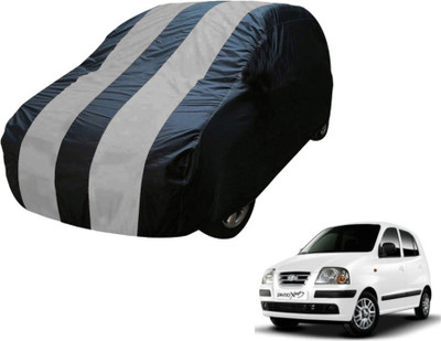 MOCKHE Car Cover For Hyundai Santro Xing (Without Mirror Pockets)(Blue, Silver)