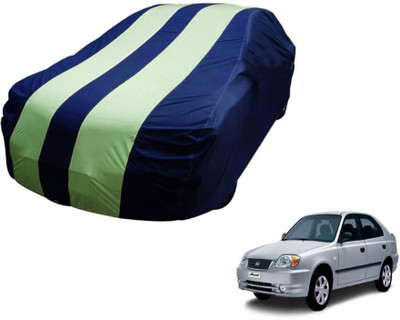 MOCKHE Car Cover For Hyundai Accent (Without Mirror Pockets)(Blue, Green)