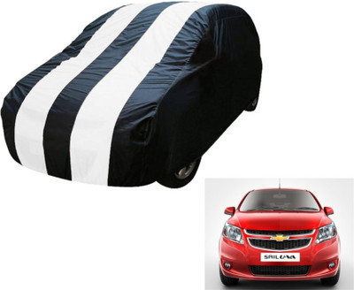 Flipkart SmartBuy Car Cover For Chevrolet UVA (Without Mirror Pockets)(Blue, White)