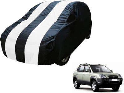 MOCKHE Car Cover For Hyundai Tucson (Without Mirror Pockets)(Blue, White)
