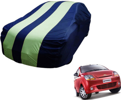 MOCKHE Car Cover For Chevrolet Spark (Without Mirror Pockets)(Blue, Green)