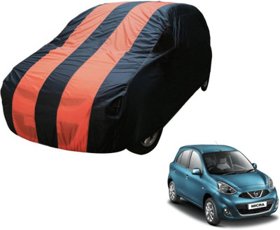 MOCKHE Car Cover For Nissan Micra (Without Mirror Pockets)(Blue, Orange)