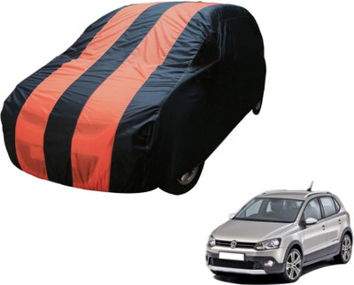 MOCKHE Car Cover For Volkswagen Polo Cross (Without Mirror Pockets)(Blue, Orange)