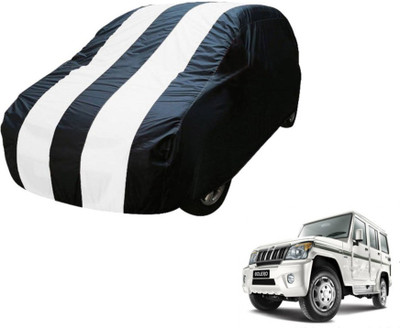 MOCKHE Car Cover For Mahindra Bolero (Without Mirror Pockets)(Blue, White)