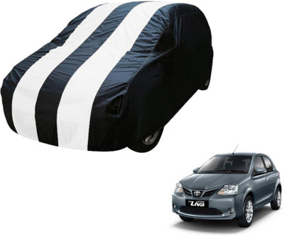 MOCKHE Car Cover For Toyota Etios Liva (Without Mirror Pockets)(Blue, White)