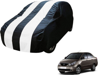MOCKHE Car Cover For Tata Indigo CS (Without Mirror Pockets)(Blue, White)