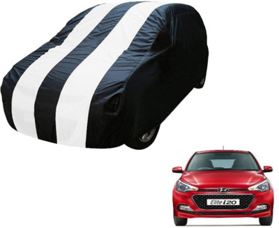 MOCKHE Car Cover For Hyundai Elite i20 (Without Mirror Pockets)(Blue, White)