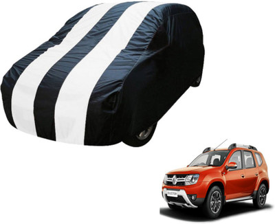 MOCKHE Car Cover For Renault Duster (Without Mirror Pockets)(Blue, White)