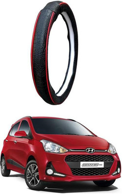 AUTO PEARL Steering Cover For Hyundai Grand i10(Black Red, Leatherite)