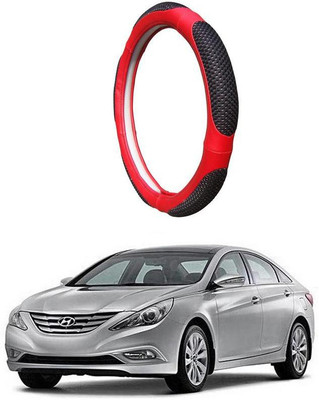 AUTO PEARL Steering Cover For Hyundai Sonata(Black Red, Leatherite)