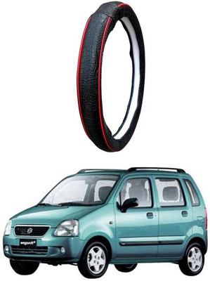 AUTO PEARL Steering Cover For Maruti WagonR(Black Red, Leatherite)