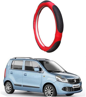 AUTO PEARL Steering Cover For Maruti WagonR(Black Red, Leatherite)