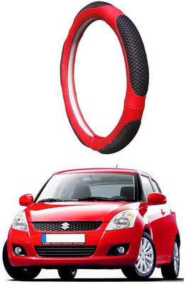 AUTO PEARL Steering Cover For Maruti Swift(Black Red, Leatherite)