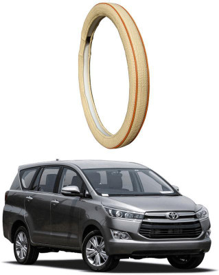AUTO PEARL Steering Cover For Toyota Innova(Diamond Beige Red, Leatherite)