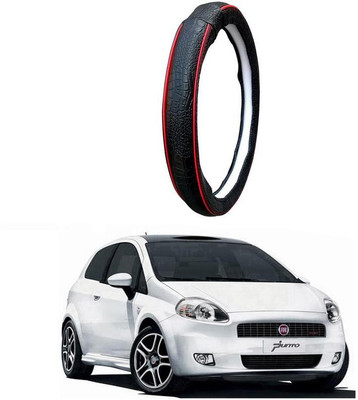 AUTO PEARL Steering Cover For Fiat Punto(Black Red, Leatherite)