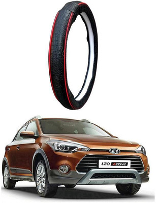 AUTO PEARL Steering Cover For Hyundai i20(Black Red, Leatherite)