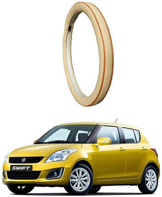 AUTO PEARL Steering Cover For Maruti New Swift(Diamond Beige Red, Leatherite)
