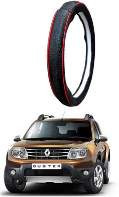 AUTO PEARL Steering Cover For Renault Duster(Black Red, Leatherite)