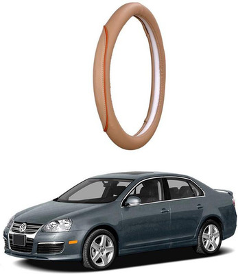 AUTO PEARL Steering Cover For Volkswagen Jetta(Beige, Leatherite)
