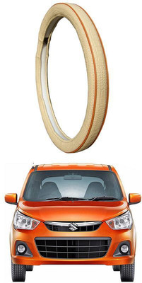 AUTO PEARL Steering Cover For Maruti Alto K10(Diamond Beige Red, Leatherite)