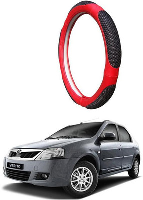 AUTO PEARL Steering Cover For Mahindra Verito(Black Red, Leatherite)
