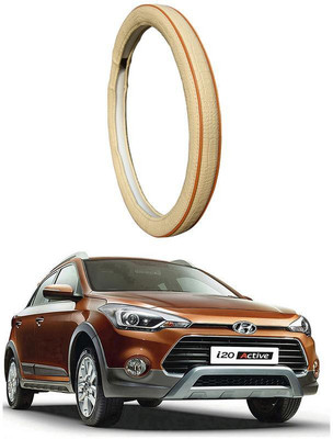 AUTO PEARL Steering Cover For Hyundai i20(Diamond Beige Red, Leatherite)