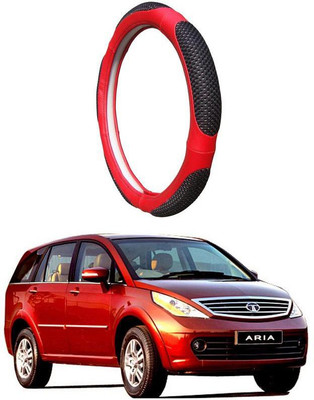 AUTO PEARL Steering Cover For Tata Aria(Black Red, Leatherite)