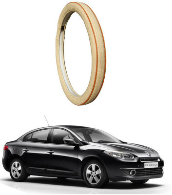 AUTO PEARL Steering Cover For Renault Fluence(Diamond Beige Red, Leatherite)