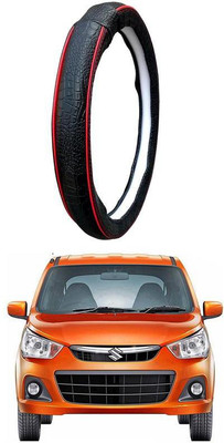 AUTO PEARL Steering Cover For Maruti Alto K10(Black Red, Leatherite)
