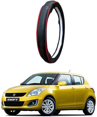 AUTO PEARL Steering Cover For Maruti New Swift(Black Red, Leatherite)