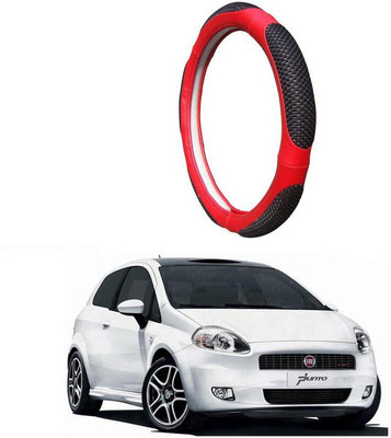 AUTO PEARL Steering Cover For Fiat Punto(Black Red, Leatherite)