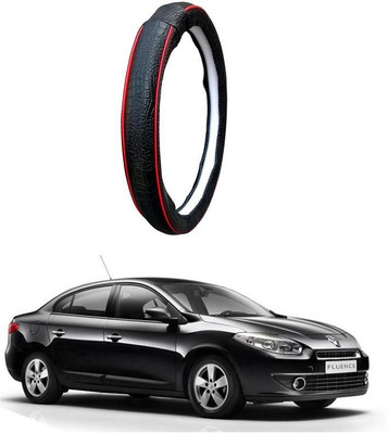 AUTO PEARL Steering Cover For Renault Fluence(Black Red, Leatherite)