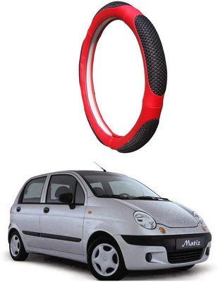 AUTO PEARL Steering Cover For Daewoo Matiz(Black Red, Leatherite)