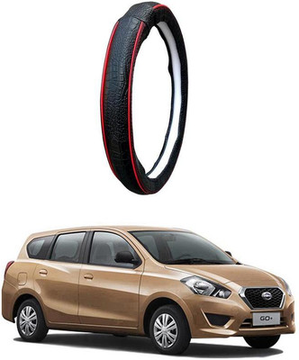 AUTO PEARL Steering Cover For Datsun Go+(Black Red, Leatherite)