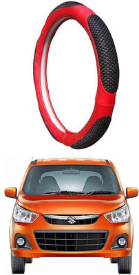 AUTO PEARL Steering Cover For Maruti Alto K10(Black Red, Leatherite)