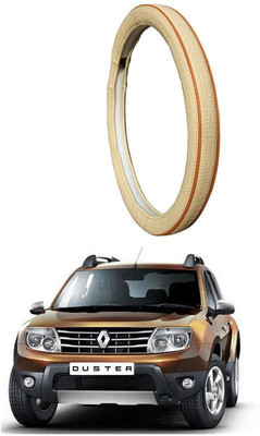 AUTO PEARL Steering Cover For Renault Duster(Diamond Beige Red, Leatherite)
