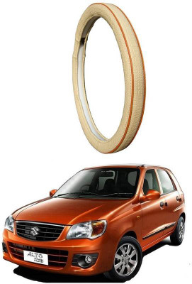 AUTO PEARL Steering Cover For Maruti Alto K10(Diamond Beige Red, Leatherite)