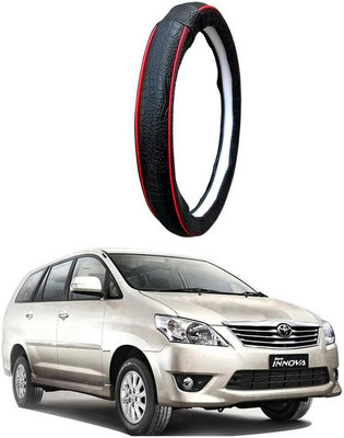 AUTO PEARL Steering Cover For Toyota Innova(Black Red, Leatherite)