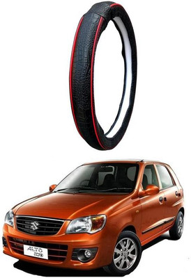 AUTO PEARL Steering Cover For Maruti Alto K10(Black Red, Leatherite)